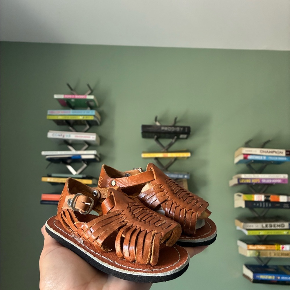 Kids Brown Leather Sandals